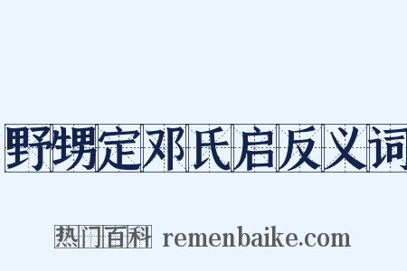 野甥定邓氏启反义词是什么意思的图片